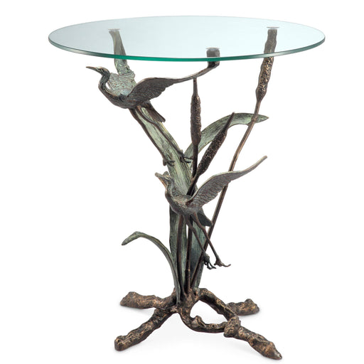 Crane Pair in Flight Sculpture End Table by San Pacific International/SPI Home