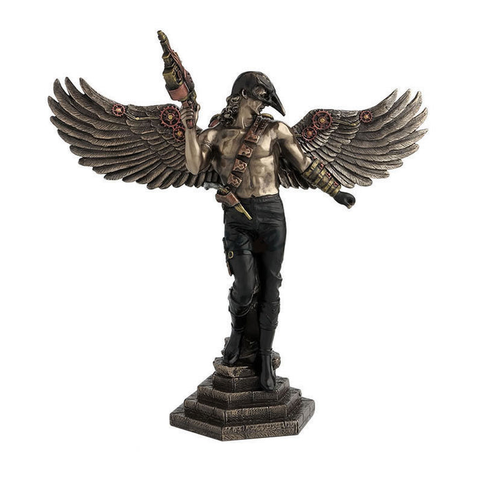 Crow Masked Winged Steampunk Warrior Statue