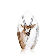Crystal Antelope Statue by Mats Jonasson