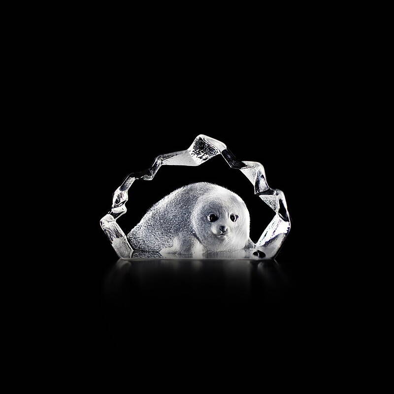 Crystal Baby Seal Figurine III by Mats Jonasson