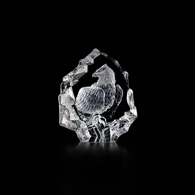 Crystal Bald Eagle Figurine by Mats Jonasson