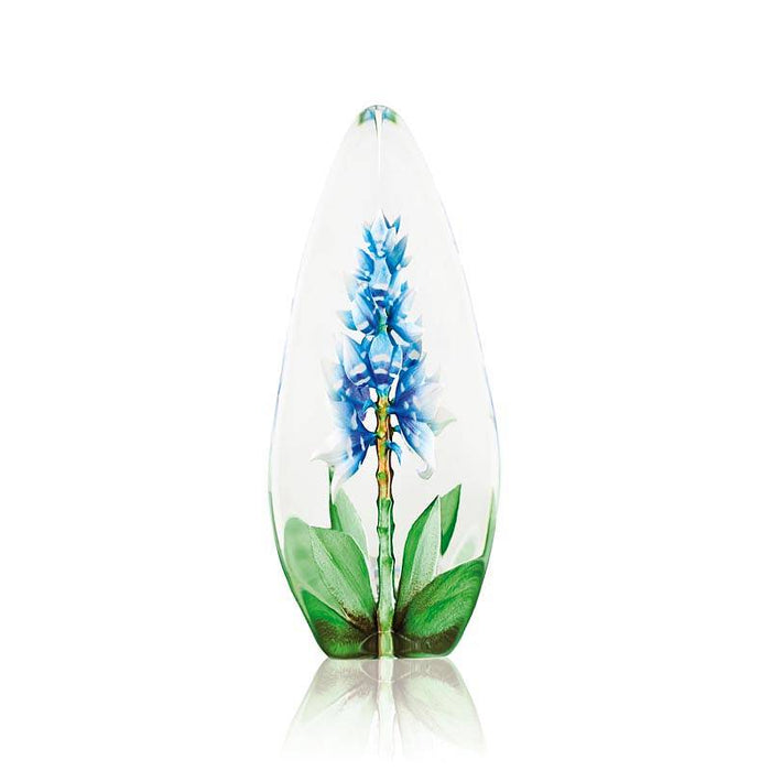 Crystal Blue Orchid Sculpture by Mats Jonasson