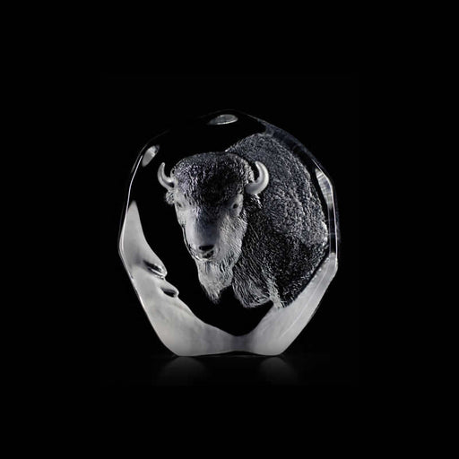 Crystal Buffalo Figurine by Mats Jonasson