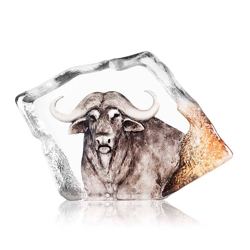 Crystal Buffalo Sculpture, Limited Edition by Mats Jonasson