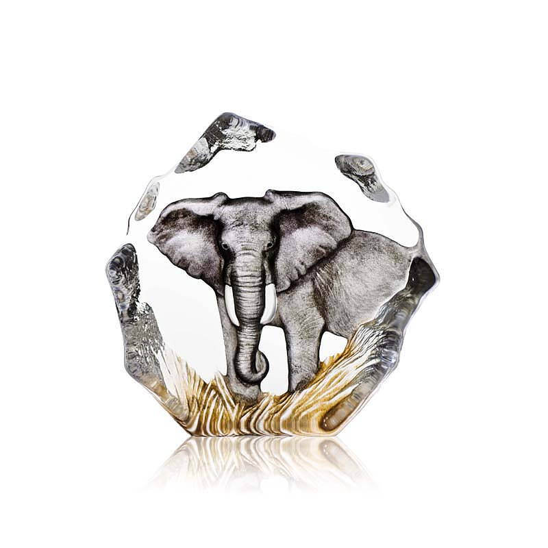 Crystal Elephant Statue With Color by Mats Jonasson