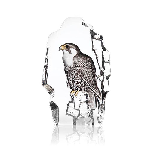 Crystal Falcon Sculpture by Mats Jonasson