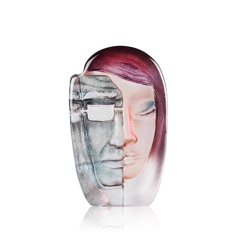 Crystal FeMale Masq Sculpture, Red by Mats Jonasson