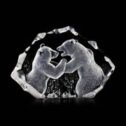 Crystal Fighting Bears Sculpture, Large by Mats Jonasson