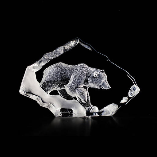 Crystal Grizzly Bear Statue by Mats Jonasson