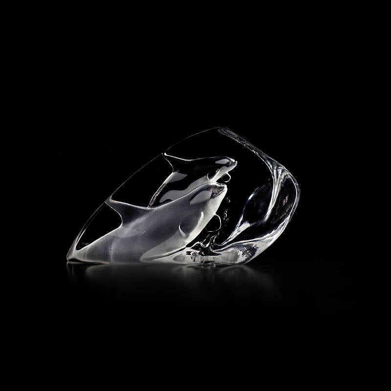 Crystal Killer Whales Sculpture by Mats Jonasson