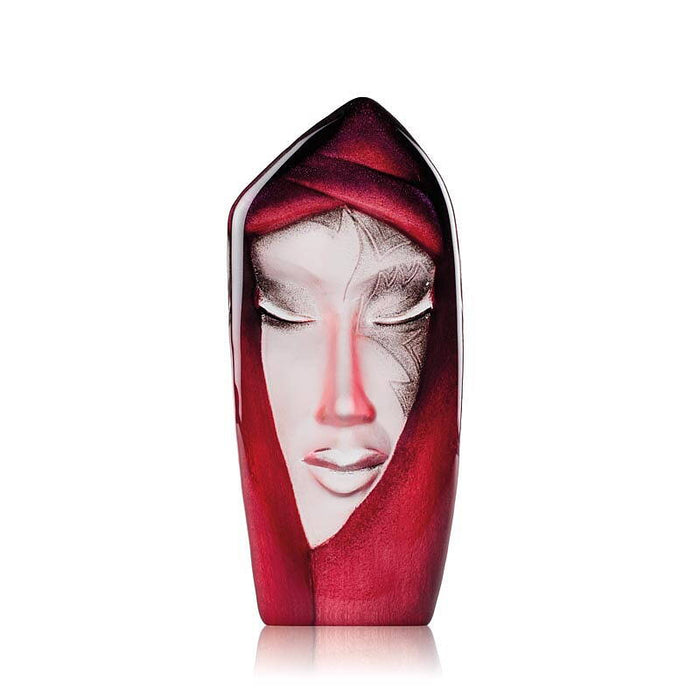 Crystal Masq Batzeba Sculpture, Red by Mats Jonasson