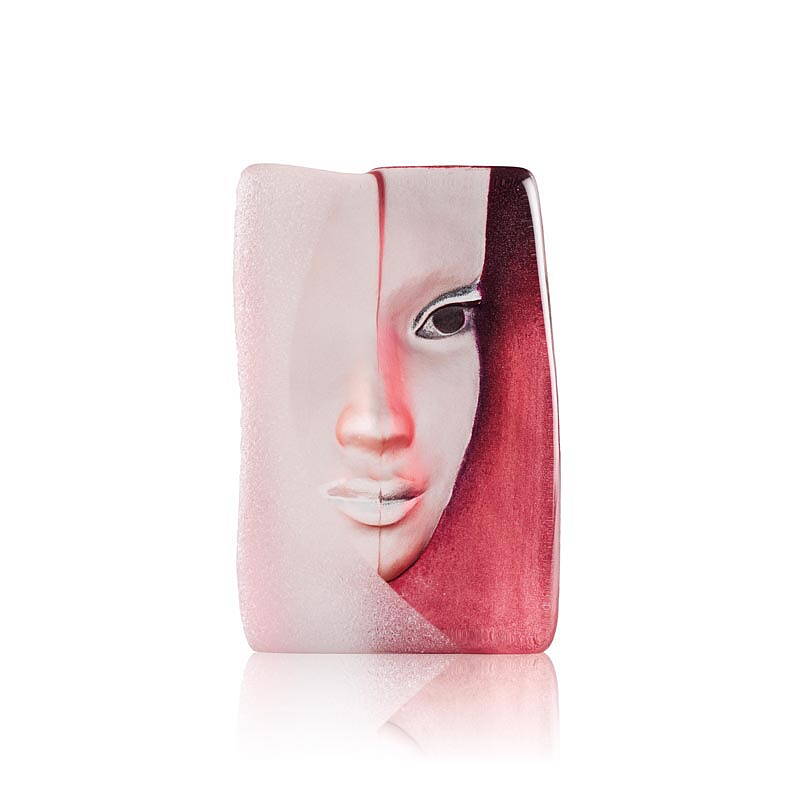 Crystal Masq Mazzai Sculpture, Red by Mats Jonasson