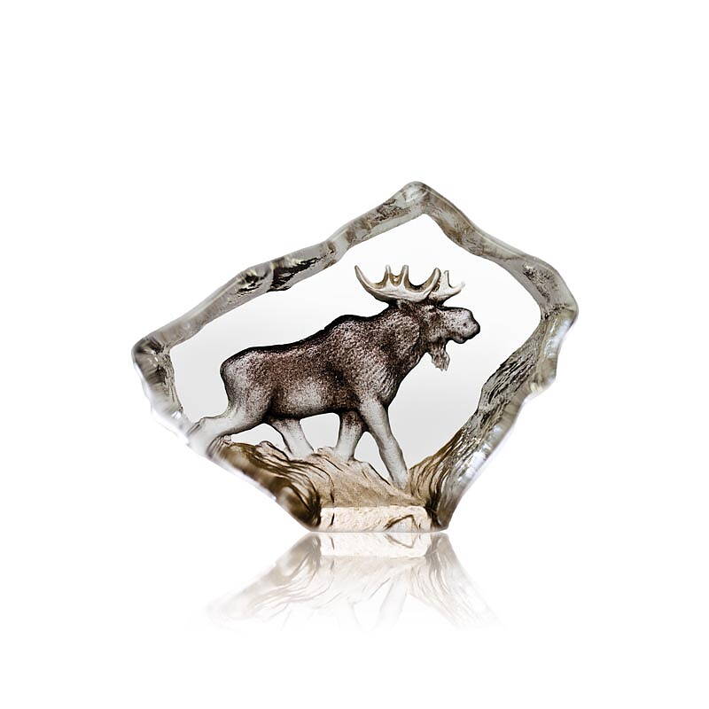 Crystal Moose Figurine by Mats Jonasson