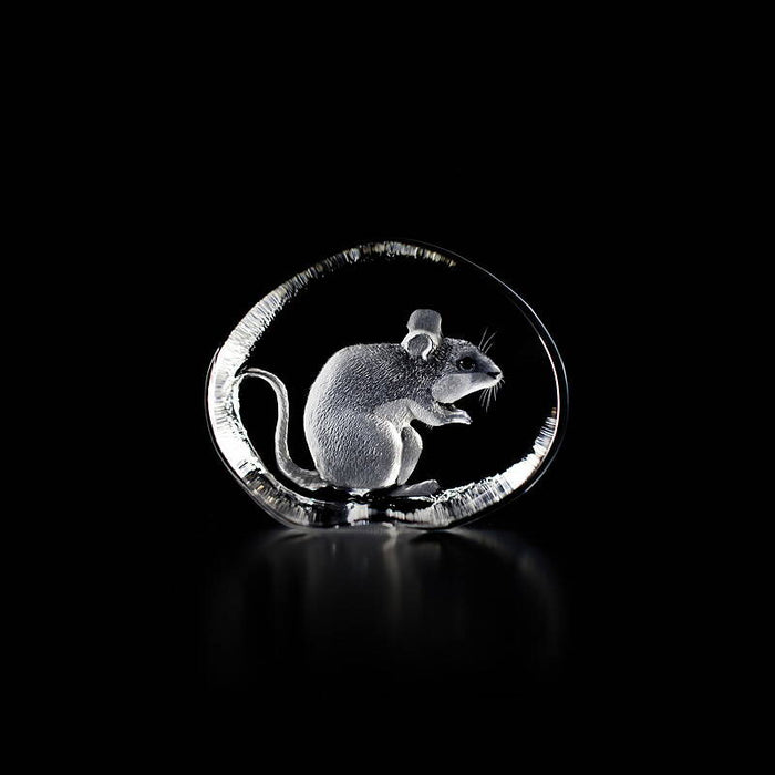 Crystal Mouse Figurine by Mats Jonasson