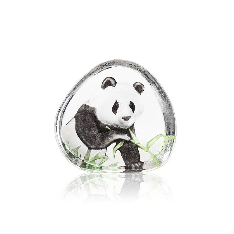 Crystal Panda Sculpture by Mats Jonasson