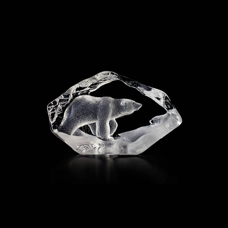 Crystal Polar Bear Statue by Mats Jonasson