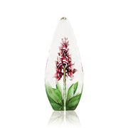 Crystal Red Orchid Sculpture by Mats Jonasson