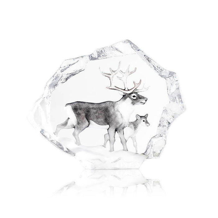 Crystal Reindeer Sculpture, Limited Edition by Mats Jonasson