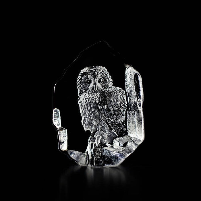 Crystal Tawny Owl Figurine by Mats Jonasson
