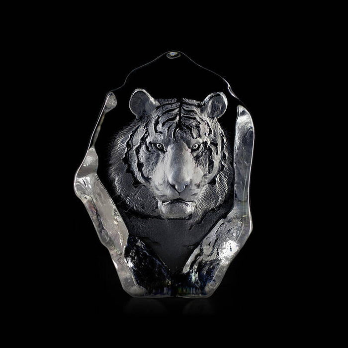 Crystal Tiger Sculpture I by Mats Jonasson