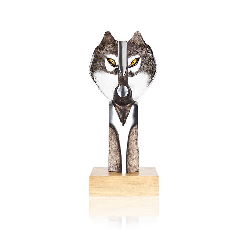 Crystal Wolf Sculpture- Limited Edition by Mats Jonasson