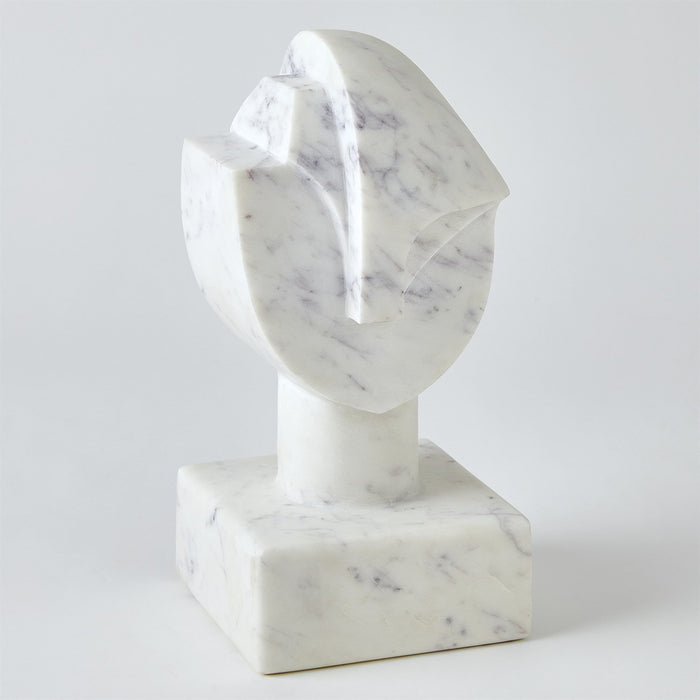Cubist Marble Bust White