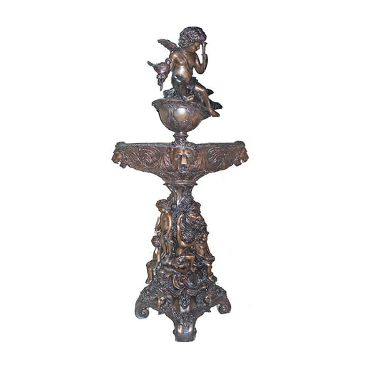 Cupid on Globe Bronze Fountain