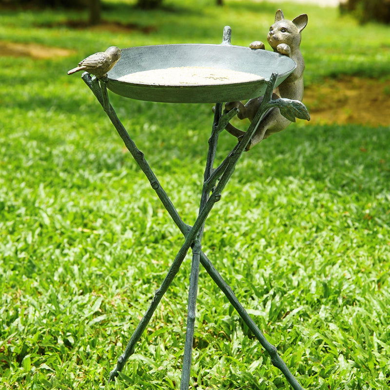 Curious Cat and Bird Birdbath by San Pacific International/SPI Home