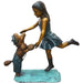 Dancing Girl With Dog- Bronze Statue