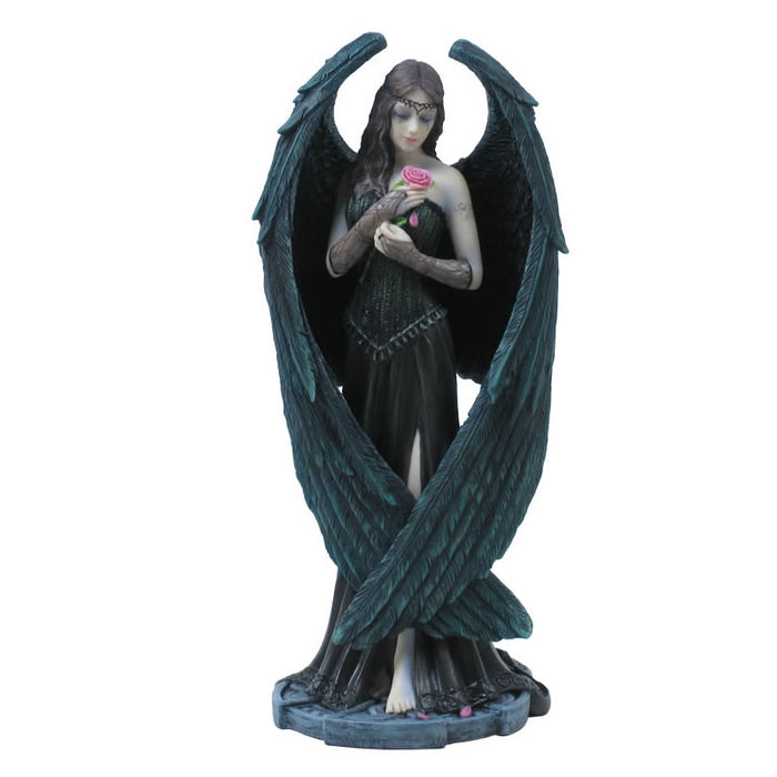 Dark Angel With Rose Sculpture