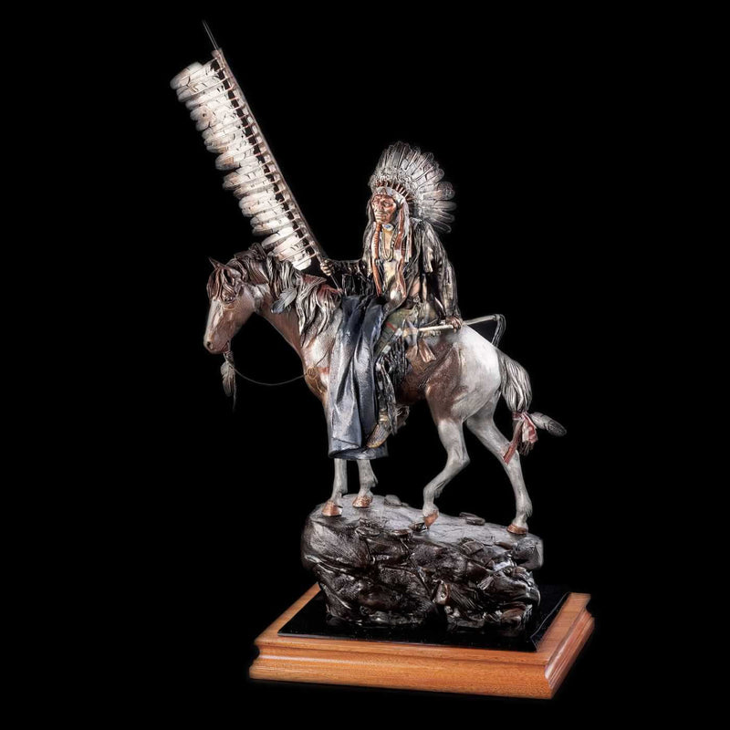On The Wings of Eagles- Native American Indian Sculpture by David Lemon