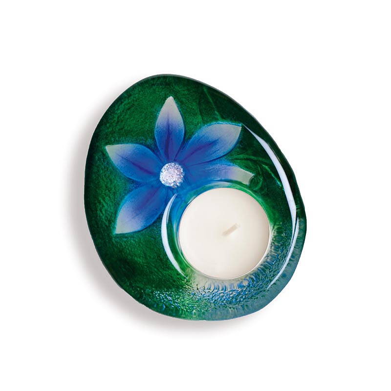 DeLight Crystal Flower Votive/Tea Light, Blue by Mats Jonasson