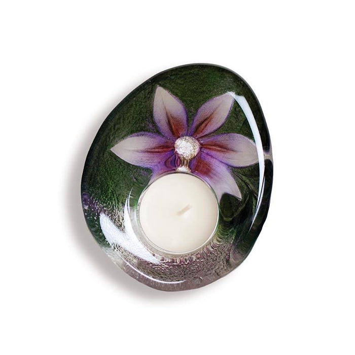 DeLight Crystal Flower Votive/Tea Light, Purple by Mats Jonasson