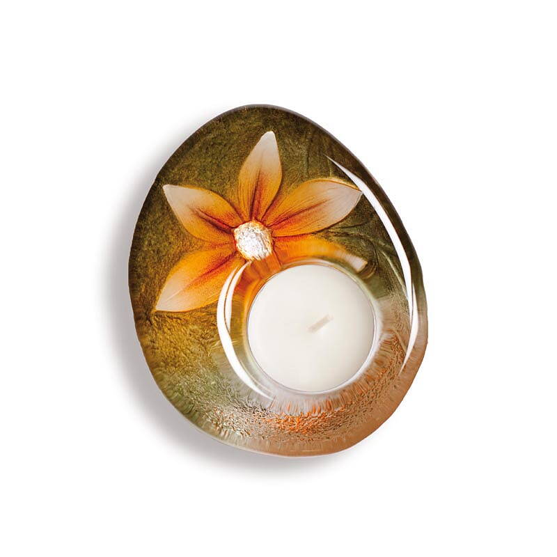 DeLight Crystal Flower Votive/Tea Light, Yellow by Mats Jonasson