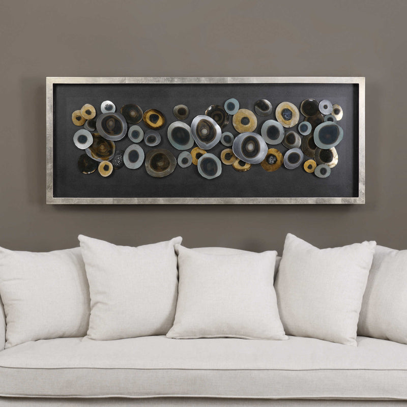 Discs Silver Leaf Shadow Box