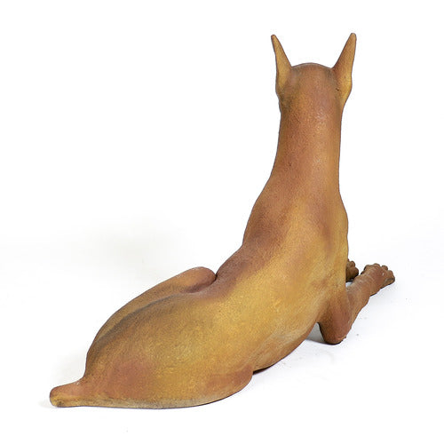 Sitting Doberman Pinscher Statue-Fiber Stone