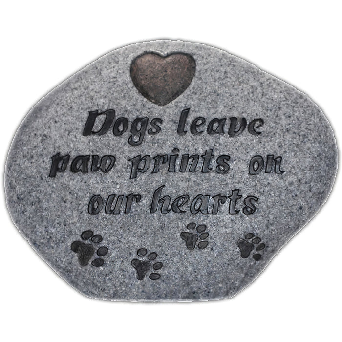 Dog Memorial Stone- Paw Prints- Grey