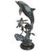 Dolphin Seaworld Brass Sculpture on Marble Base by San Pacific International/SPI Home