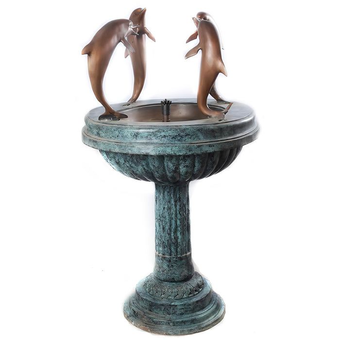 Dolphins on Bowl Bronze Fountain