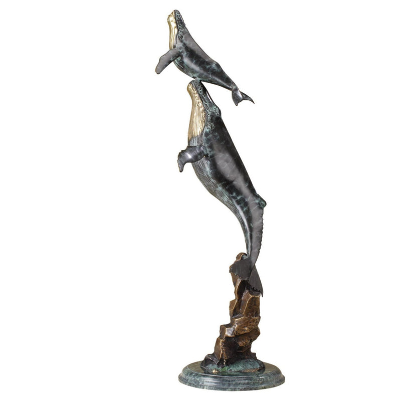 Double Whale on Wave Sculpture by San Pacific International/SPI Home