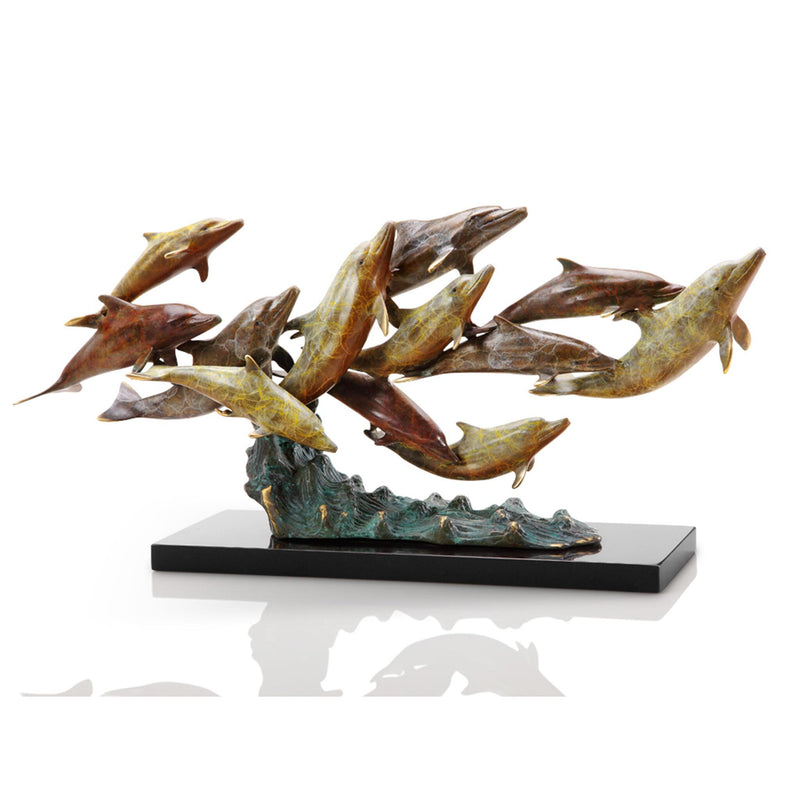 Dozen Swimming Dolphins Sculpture by San Pacific International/SPI Home