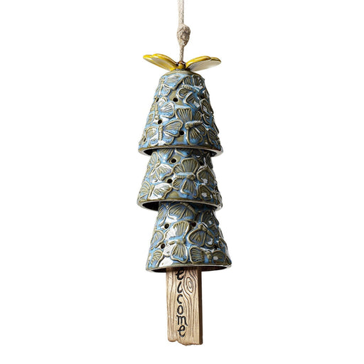 Dragonfly and Bells Ceramic Wind Chime by San Pacific International/SPI Home