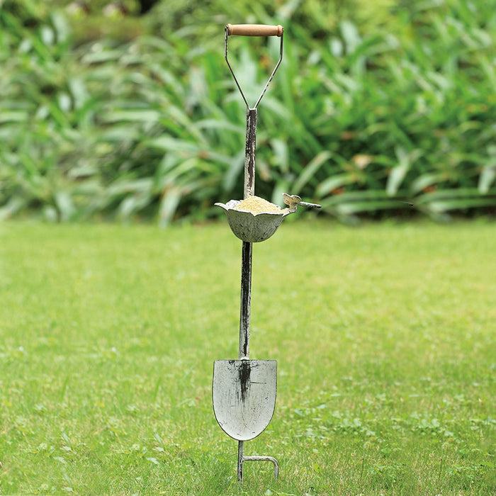 Dragonfly and Flower Cup Shovel Birdfeeder on Stake by San Pacific International/SPI Home