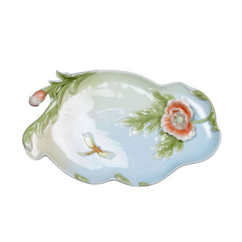 Dragonfly and Poppy Tray