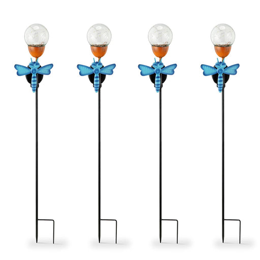 Dragonfly LED Light Garden Stakes, Set of 4 by San Pacific International/SPI Home