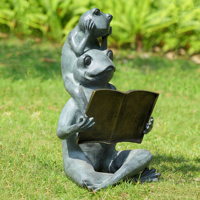 Eager Readers Frog Garden Sculpture by San Pacific International/SPI Home
