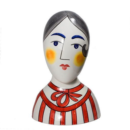 Egg Head Woman Bust-Italian Ceramic