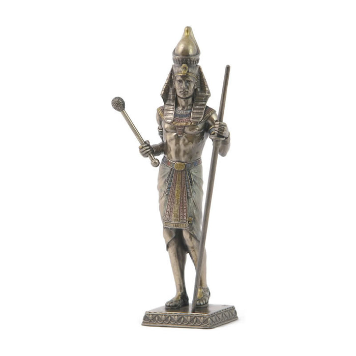 Egyptian Pharaoh with Scepter and Staff Sculpture