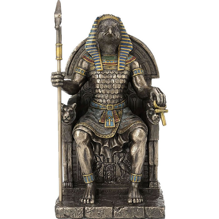 Egyptian Sky God Horus Sitting On Throne Statue