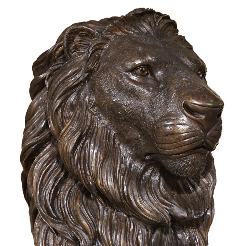 Giant Bronze Estate Entrance Lion Sculptures-Pair